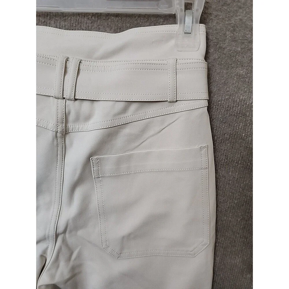 Banana Republic Refined Utility Pants Womens 6 Cream White Belted Stretch